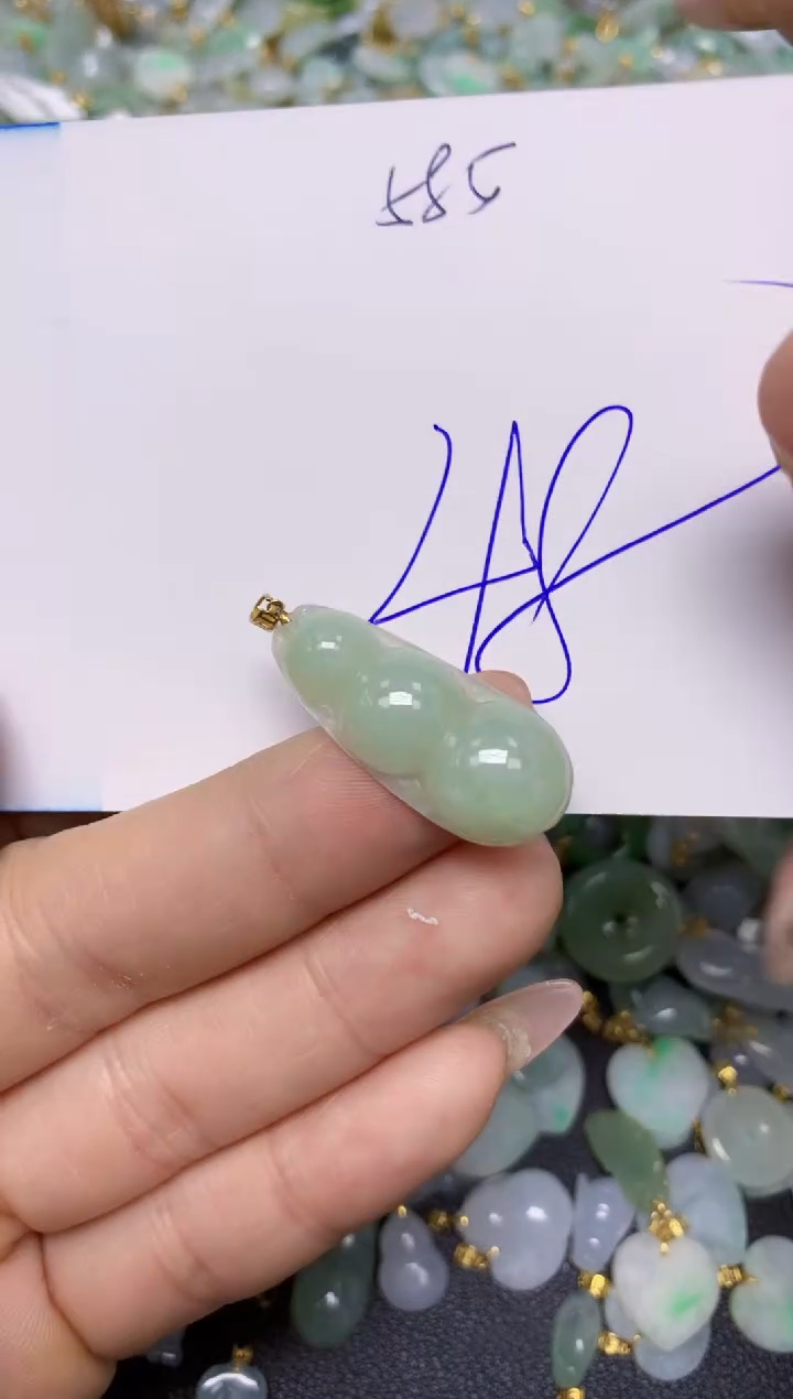 【闪购商品】翡翠挂件18K金镶嵌 天然翡翠A货