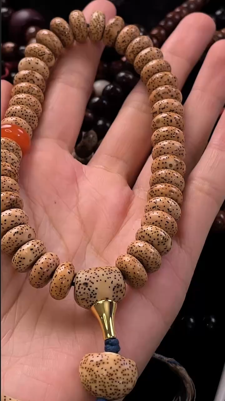手串星月菩提精工级粉皮浅珀药片12*6手持