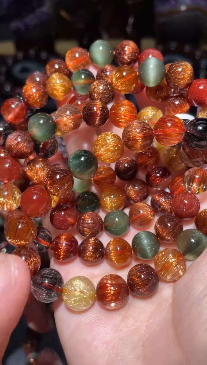 【闪购商品】水晶手链未镶嵌发晶单圈10mm多样性发其一