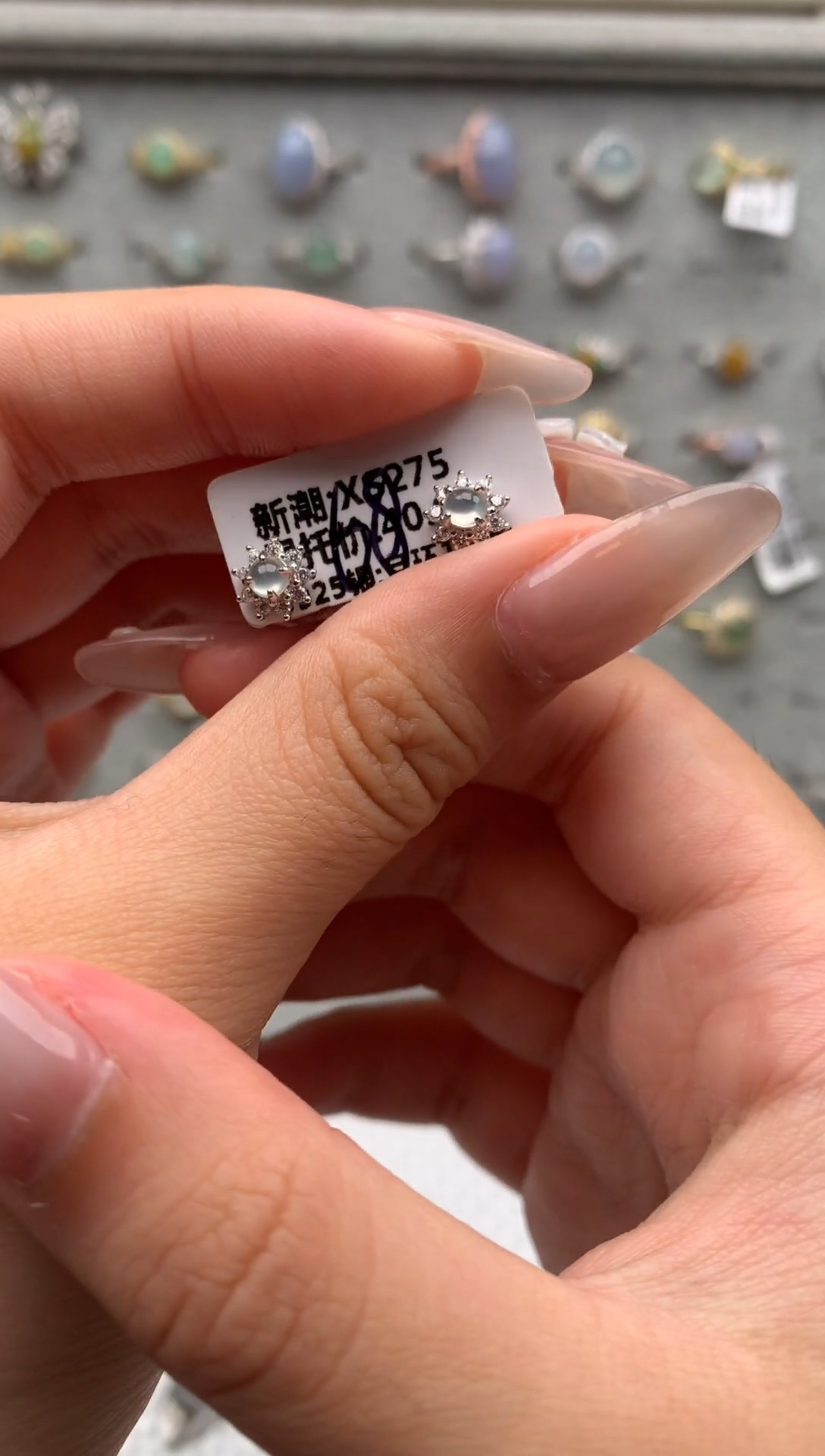 银S925镶嵌戒指翡翠耳饰1