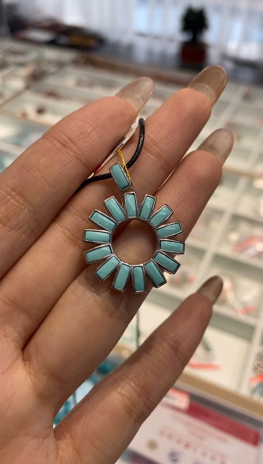 【闪购商品】绿松石吊坠(不含链)银S925镶嵌吊坠