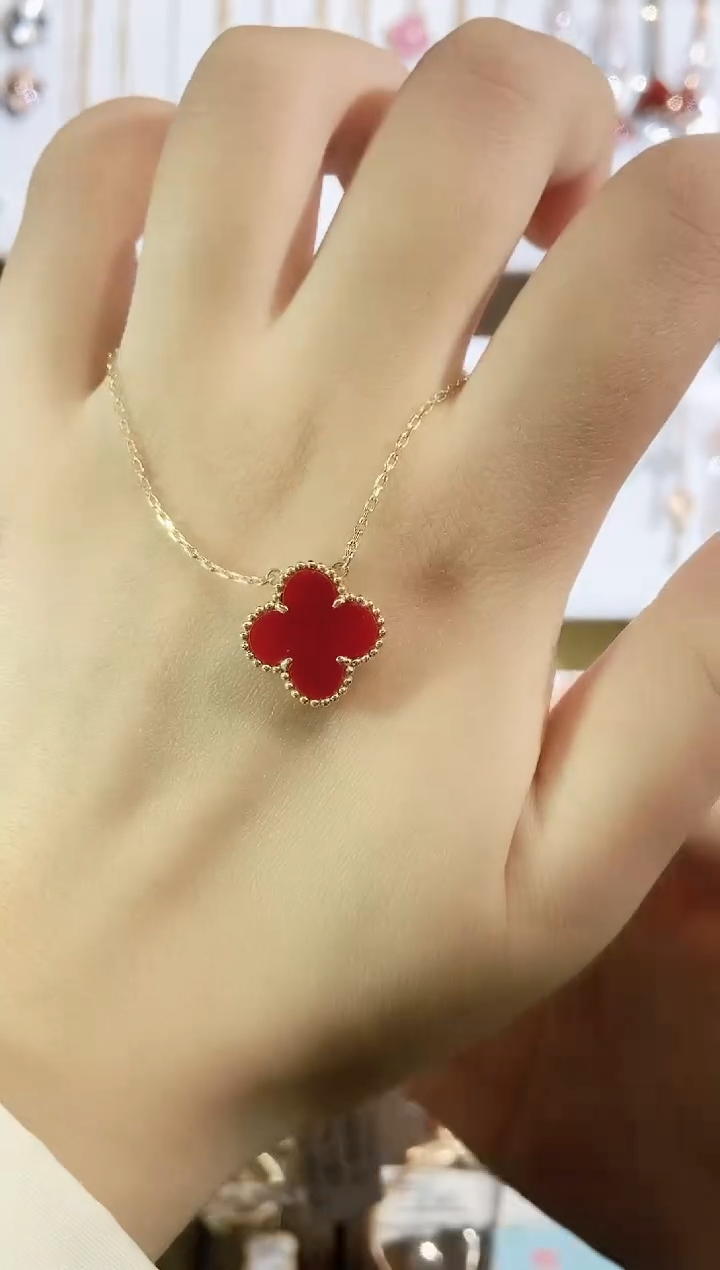 【闪购商品】玛瑙/玉髓套链18K金镶嵌玛瑙k黄红草