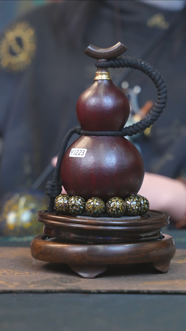 【闪购商品】YJ223大漆酒葫芦不包手串及旋转底座