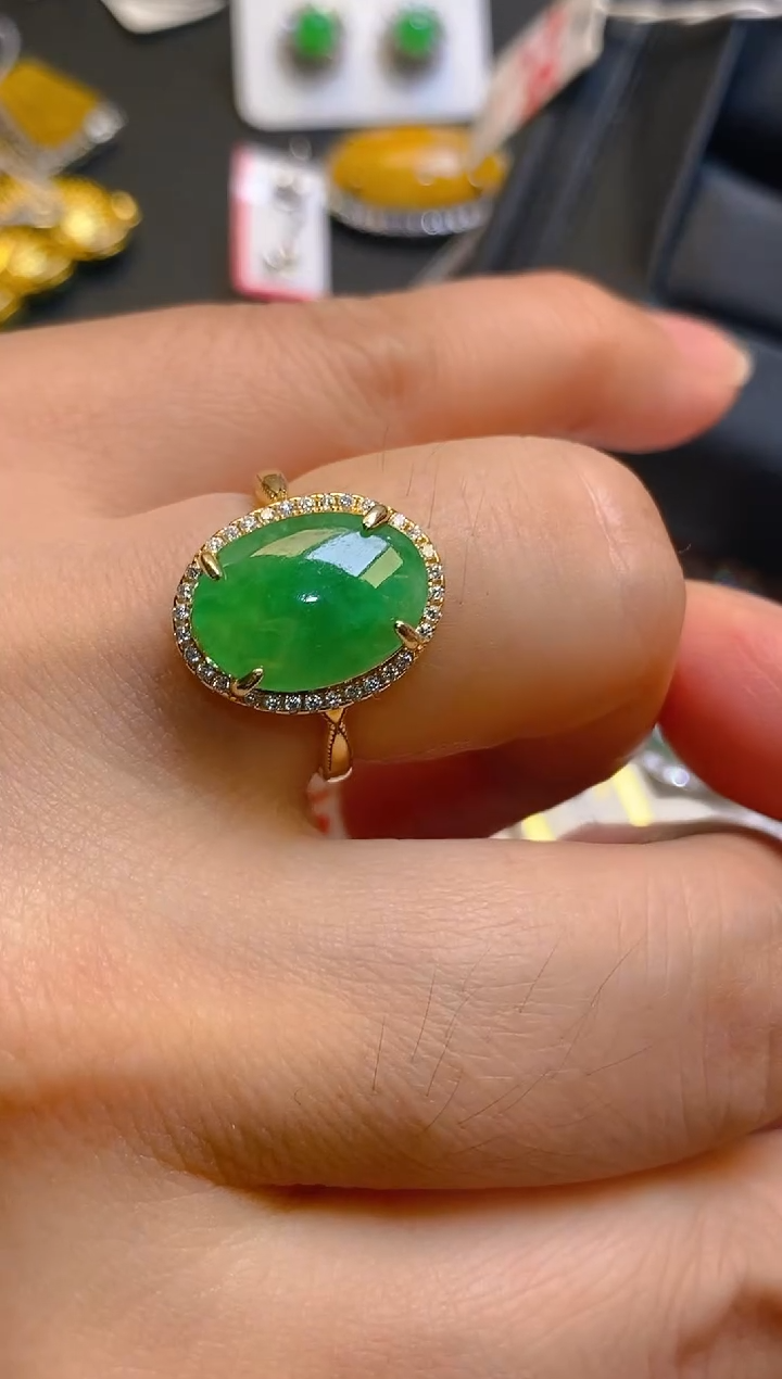 【闪购商品】翡翠耳饰银S925镶嵌天然A货翡翠1