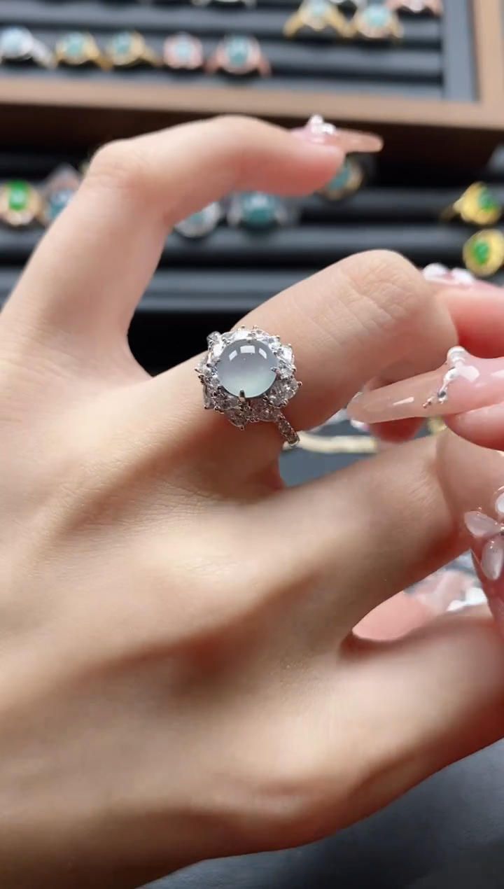 【闪购商品】翡翠戒指银S925镶嵌51151