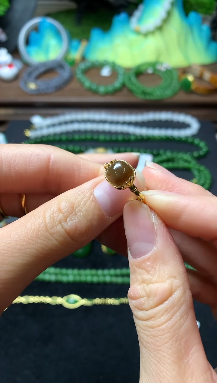 【闪购商品】和田玉戒指银S925镶嵌戒指