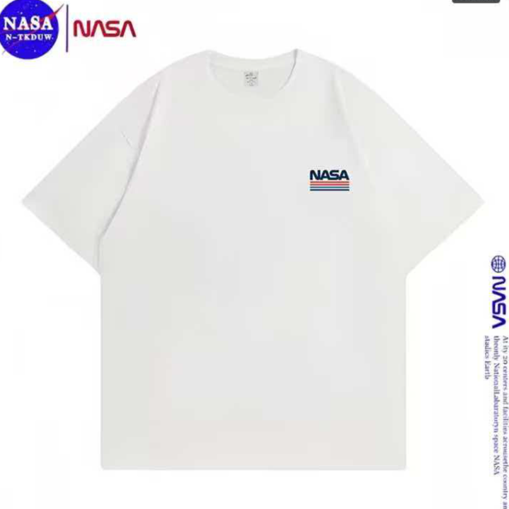 NASA联名纯棉夏季圆领短袖T恤微宽松时尚男女同款休闲百搭
