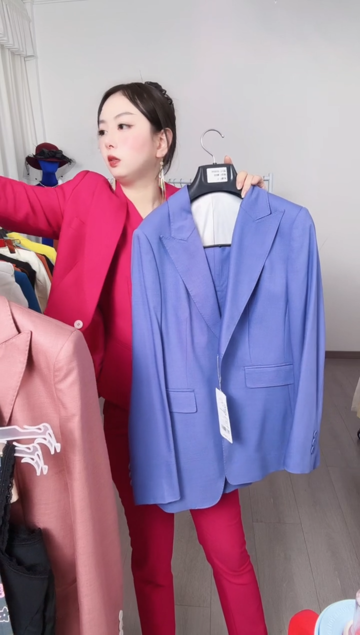 S码紫罗兰九分裤套装（默认微瑕、不退不换）