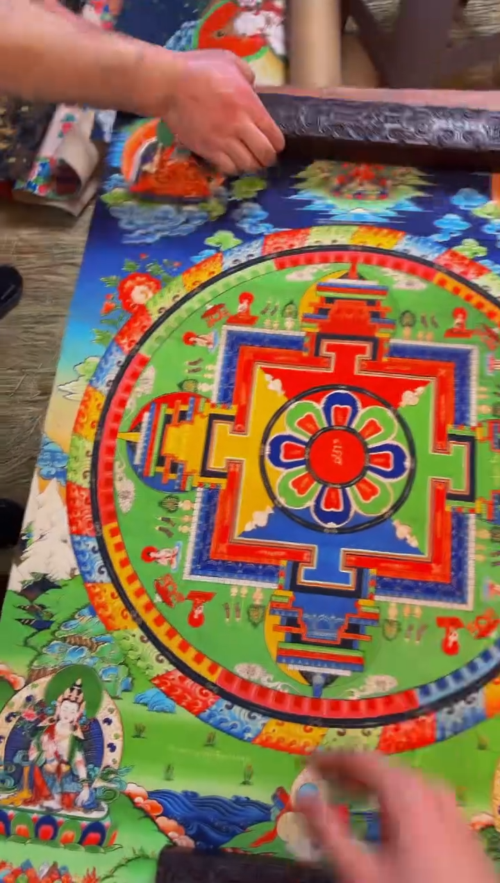 装裱画精品手绘唐卡链接--A067曼陀罗