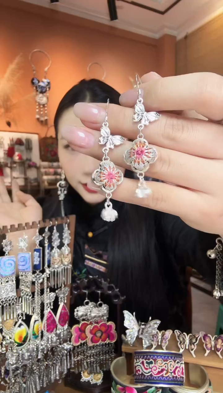 刺绣纯手工民族风耳环