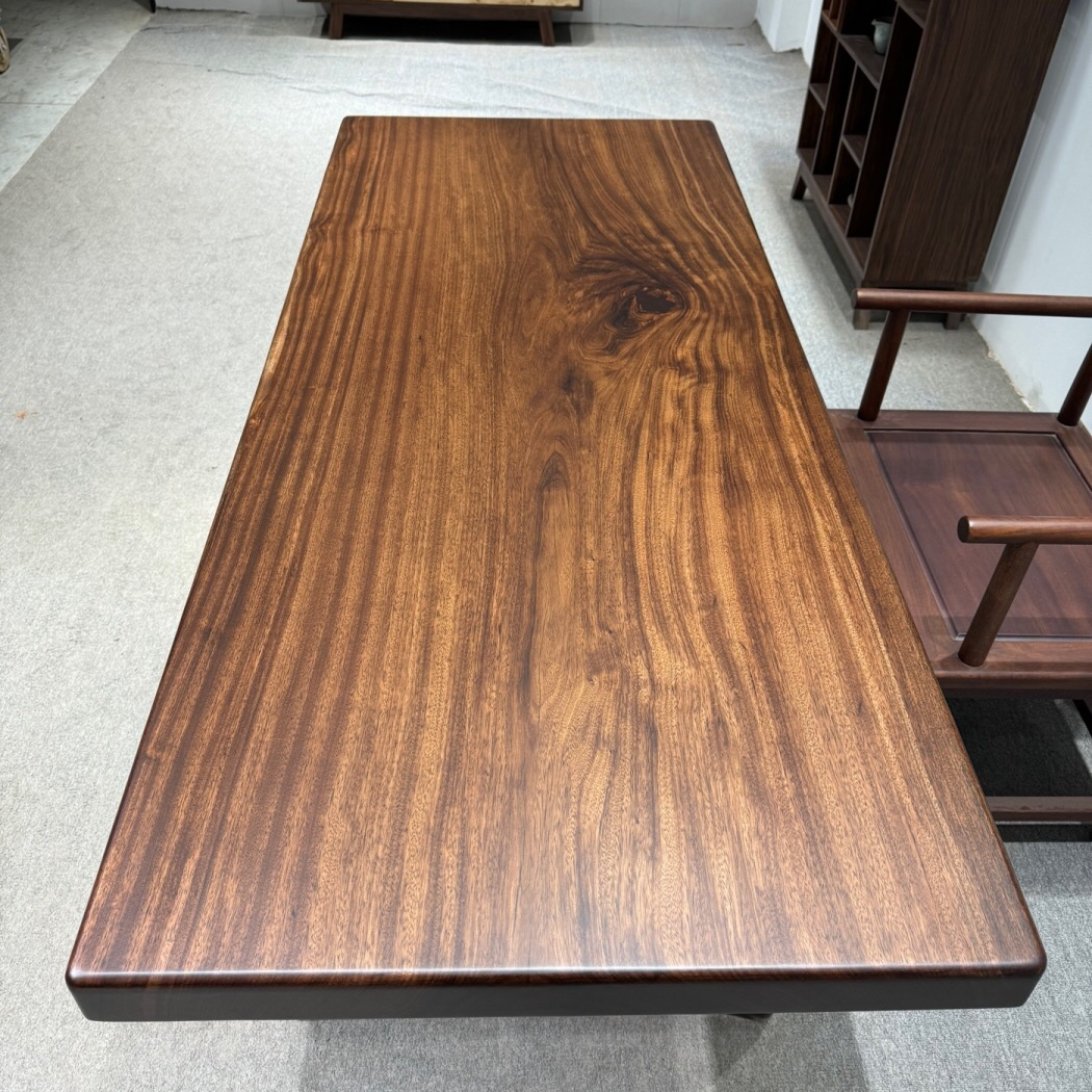 整切实木大板桌190*80*7.5茶桌书桌办公桌餐桌单板加脚架