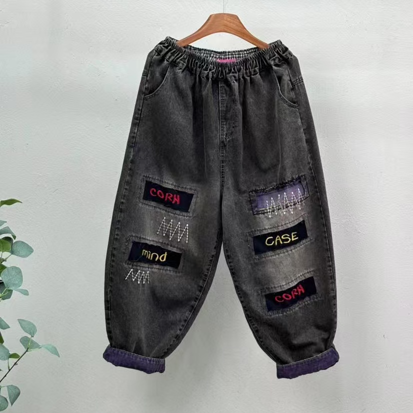 14417新款夏季休闲减龄宽松显瘦潮酷牛仔九分裤