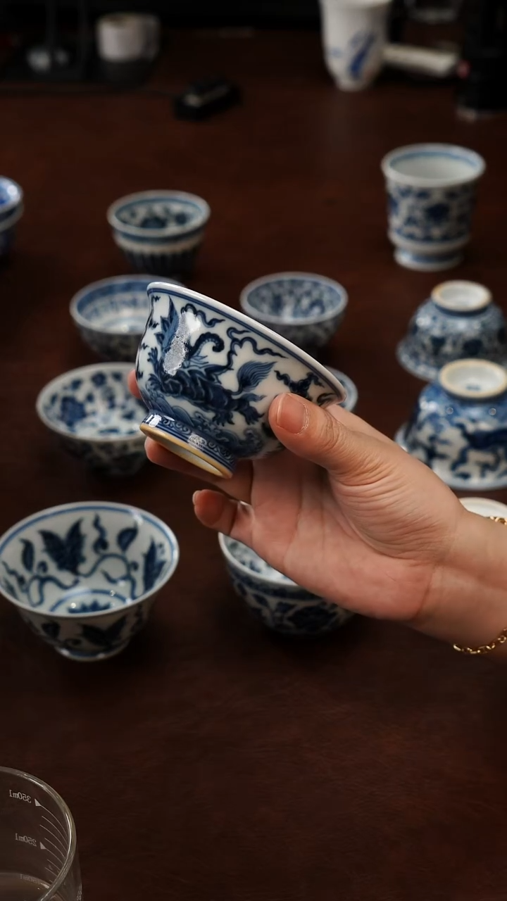 景德镇瓷器，青花瓷手绘茶具~