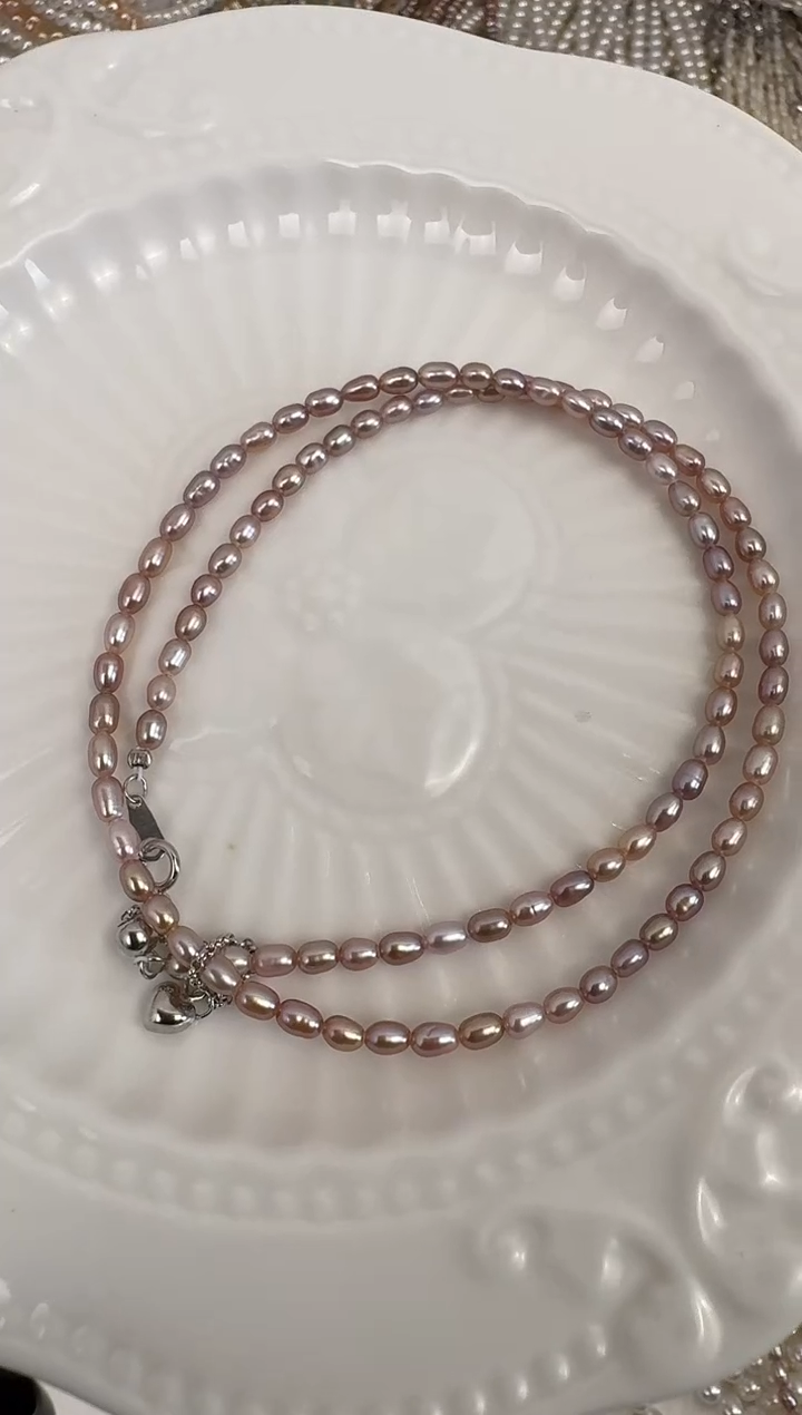 淡水珍珠银S925镶嵌颈饰A15