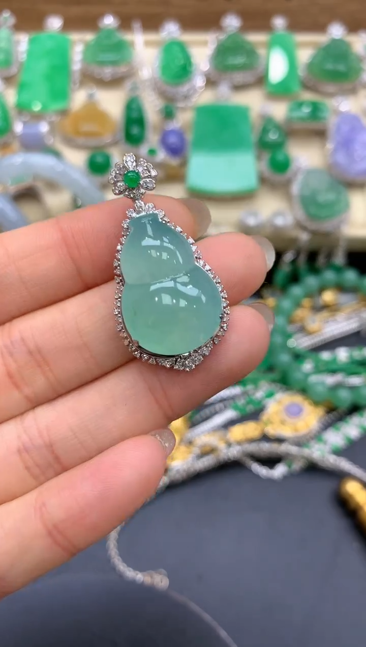 【闪购商品】翡翠颈饰18K金镶嵌473-中国好珍宝1