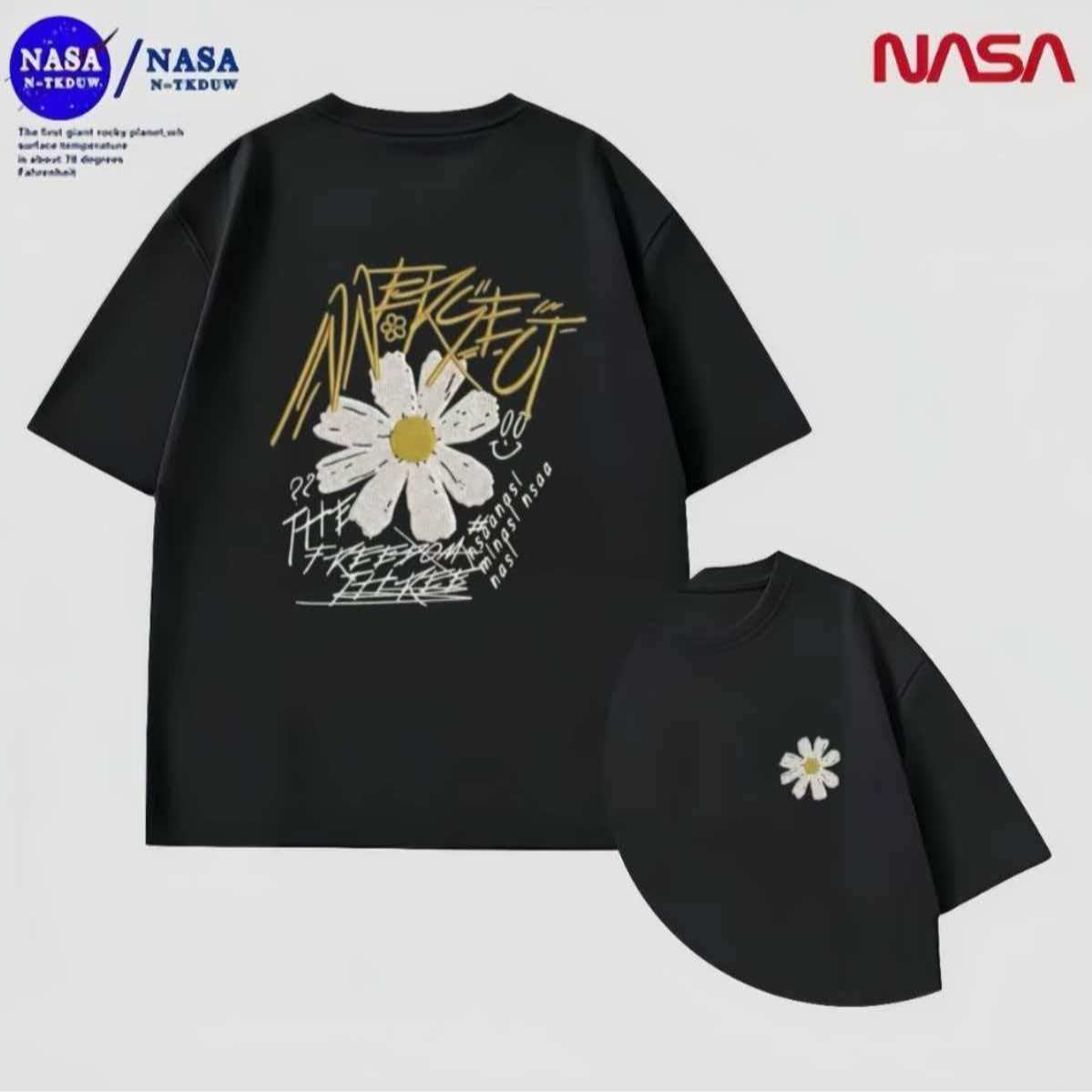 J-11NASA联名纯棉夏季圆领短袖T恤微宽松时尚男女同款休闲百搭