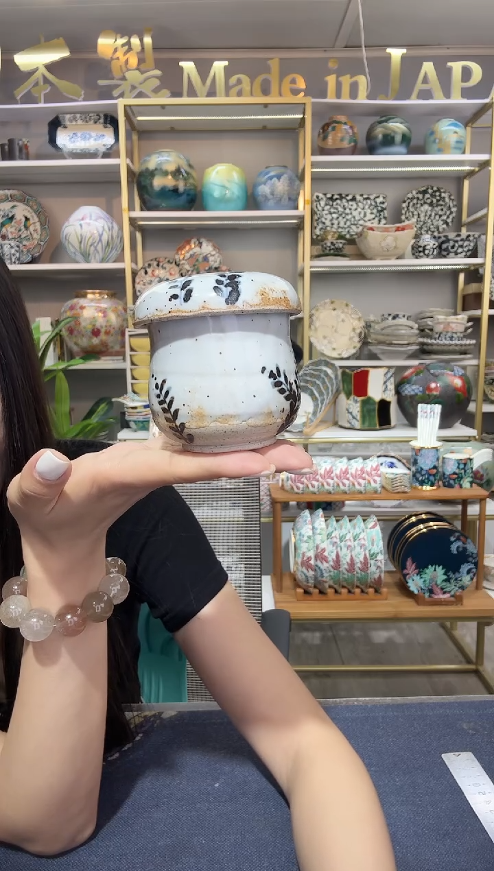 陶瓷志野烧炖盅一只装