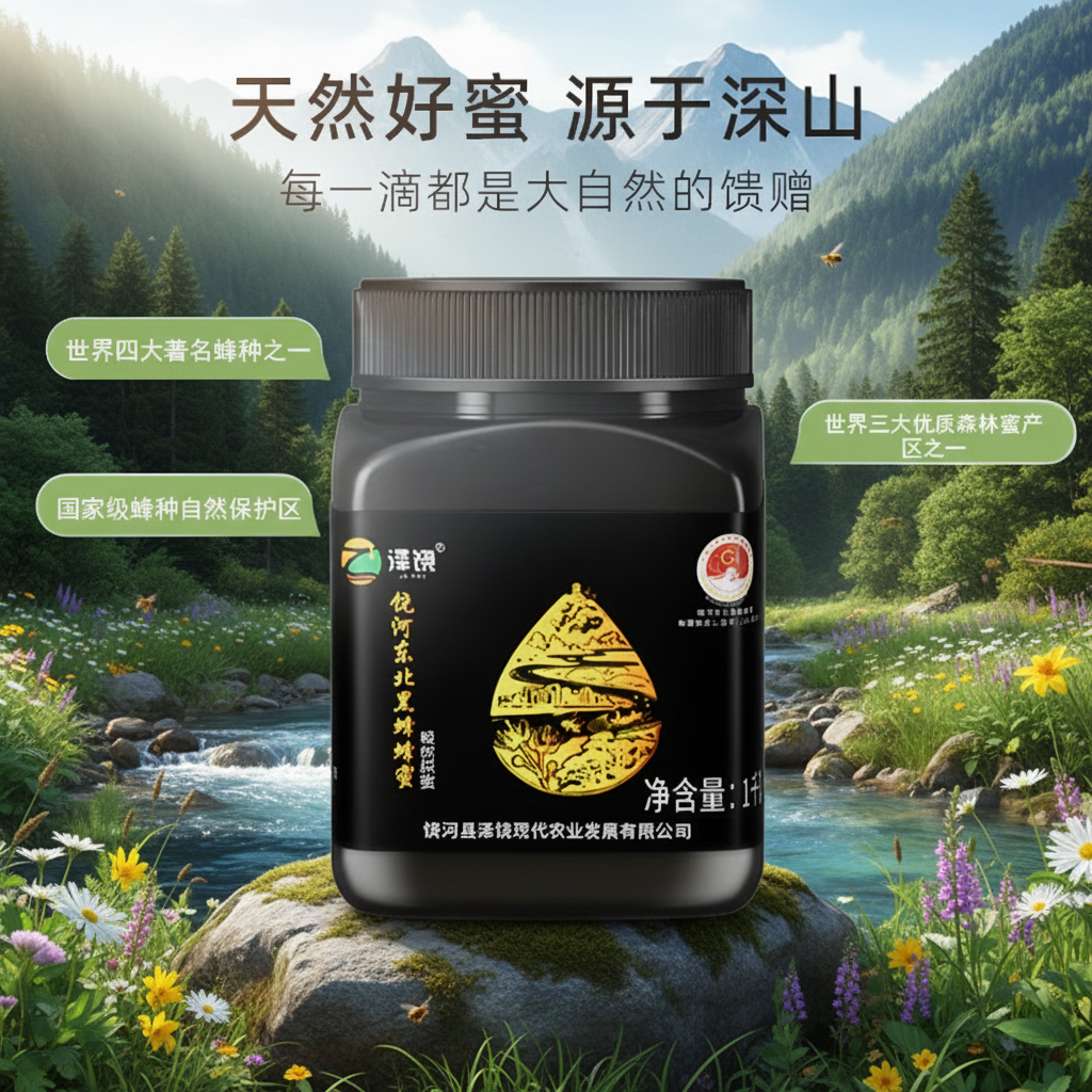饶河东北黑蜂椴树蜜原蜜2斤