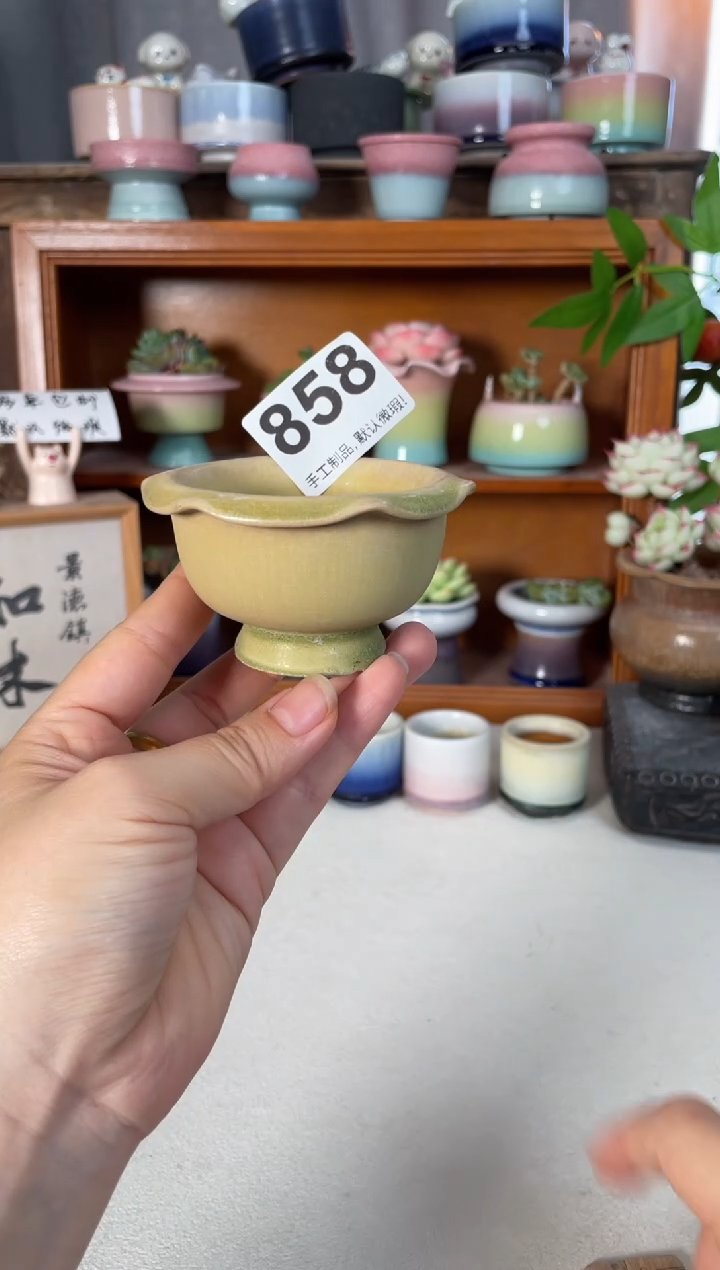 瓷片858微瑕知木小芳花盆
