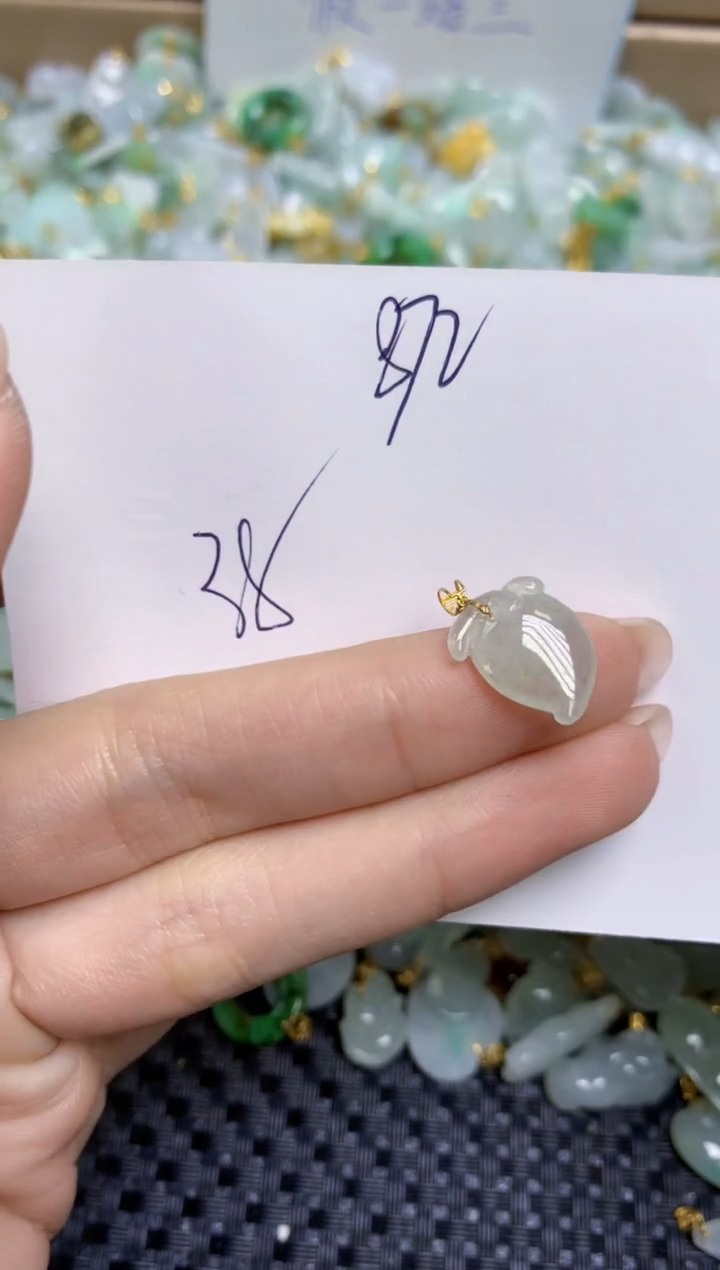 【闪购商品】翡翠颈饰18K金镶嵌天然缅甸A货翡翠