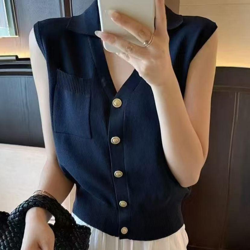 DEZI宝藏衣橱V领显瘦气质款休闲女T恤LS2888077