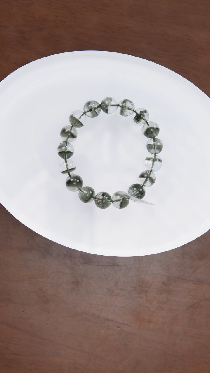 【闪购商品】水晶手链未镶嵌g067 绿幽灵手链12mm+