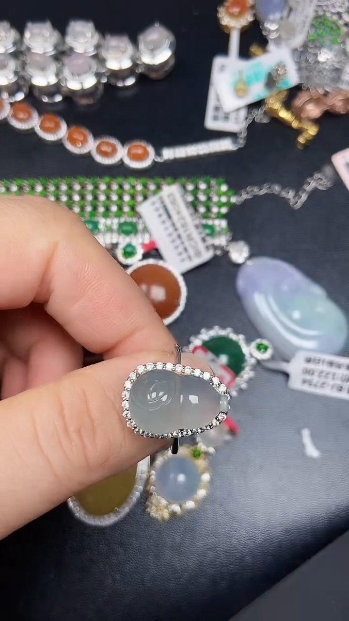 银S925镶嵌戒指翡翠3550