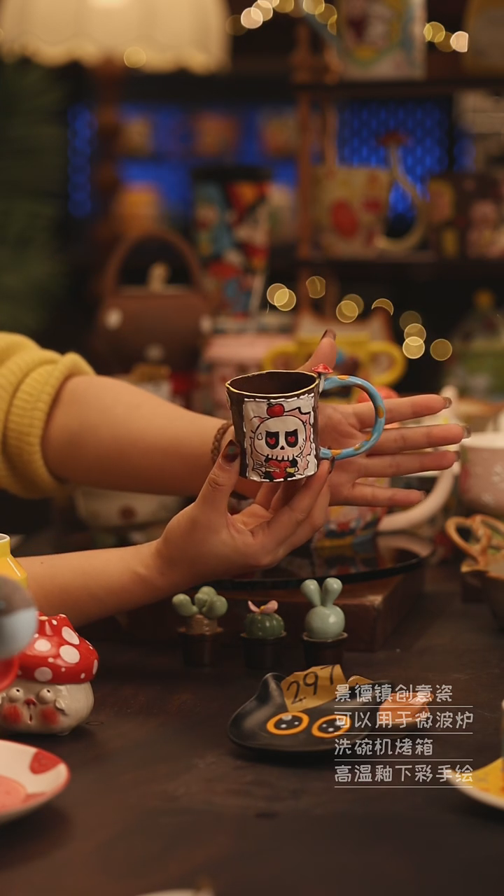 陶瓷景德镇可爱陶瓷釉下彩绘设计师款