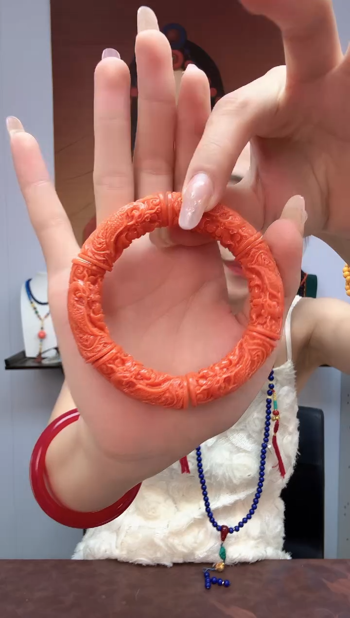 无非金属珐琅非金属橘色 手镯串