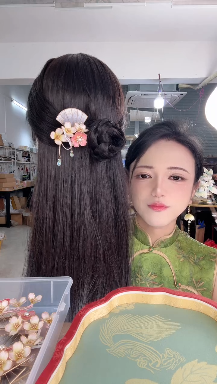 合金无512 非遗绒花 发簪 
