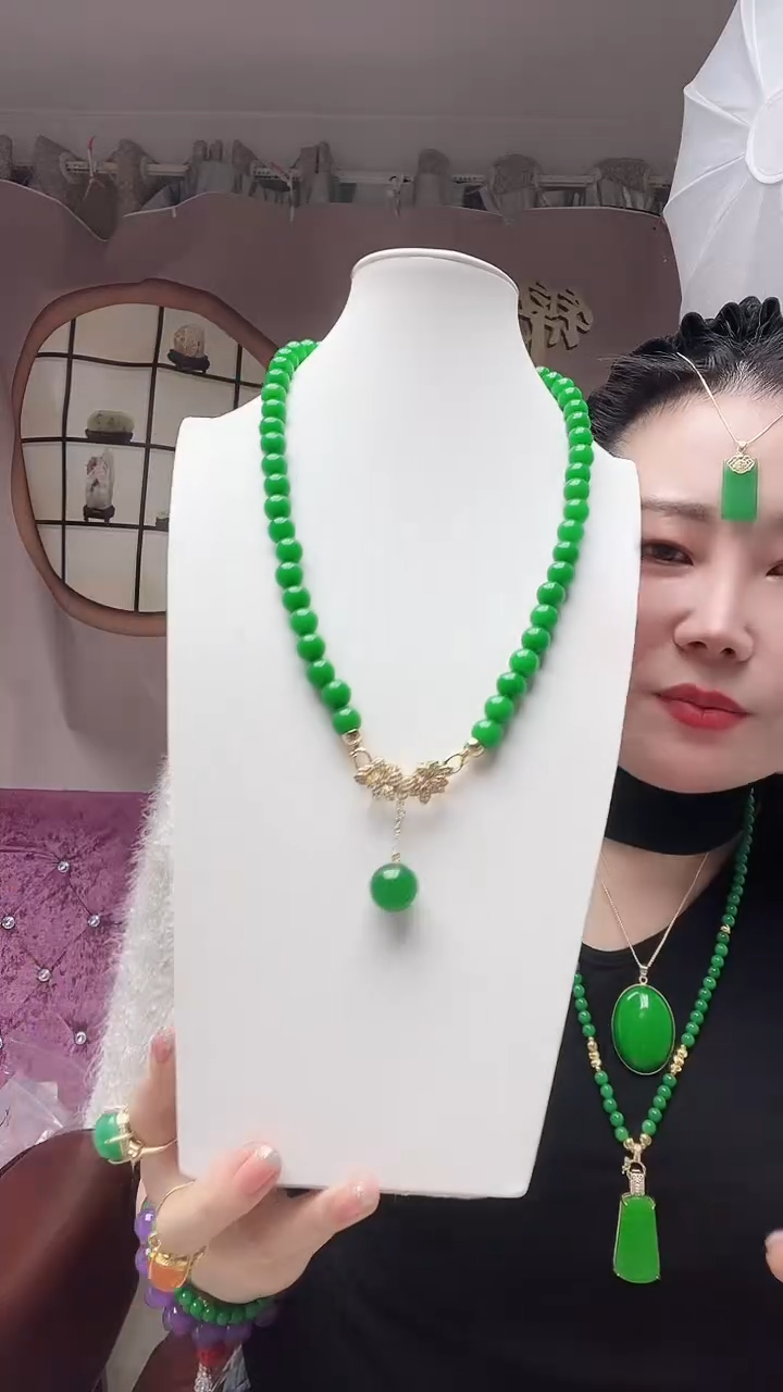 【闪购商品】翡翠颈饰14K金镶嵌S3号