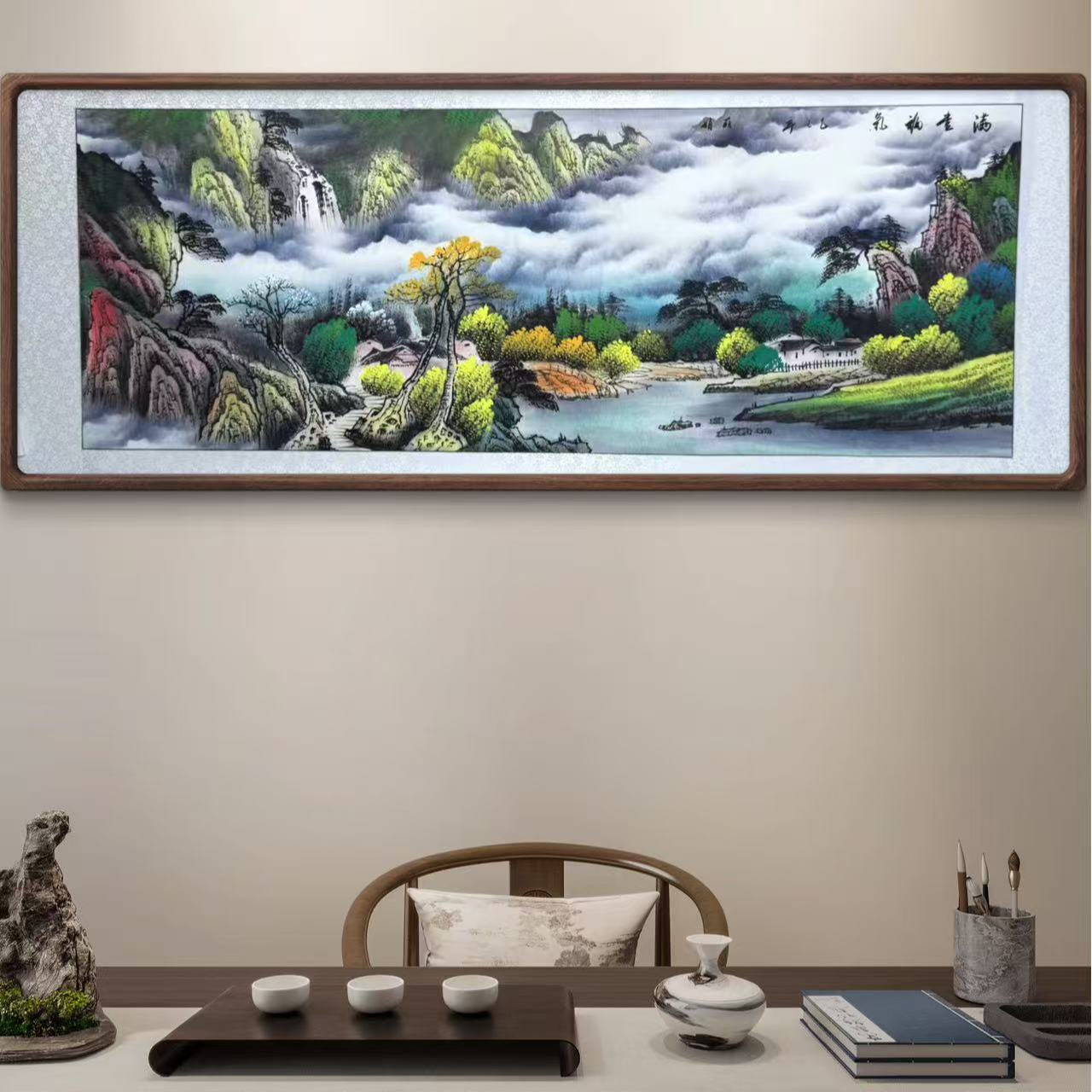 陈丽娟-六尺-满堂福气-托底-手绘作品