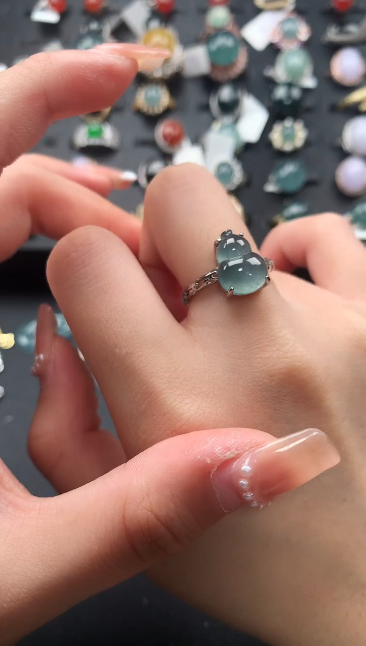 【闪购商品】翡翠戒指银S925镶嵌52141