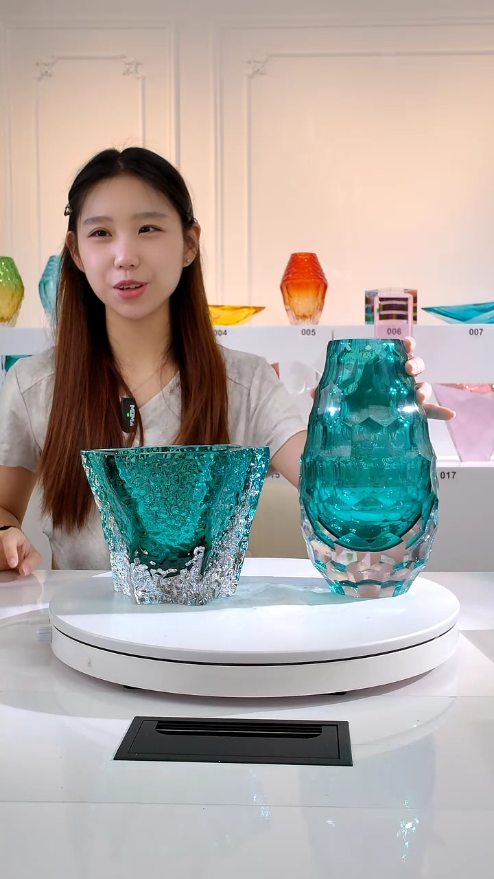 湖水绿收纳碗花器组合