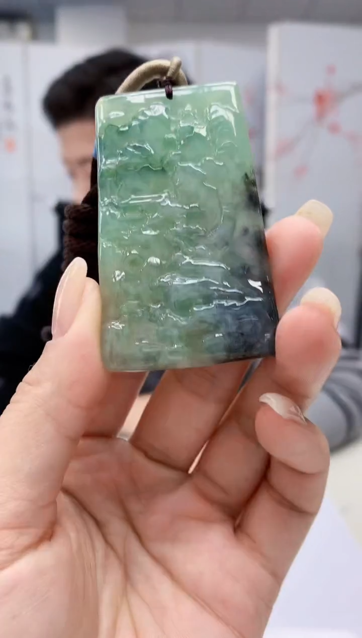 【闪购商品】定制翡翠未镶嵌4917lr-毛货挂件85