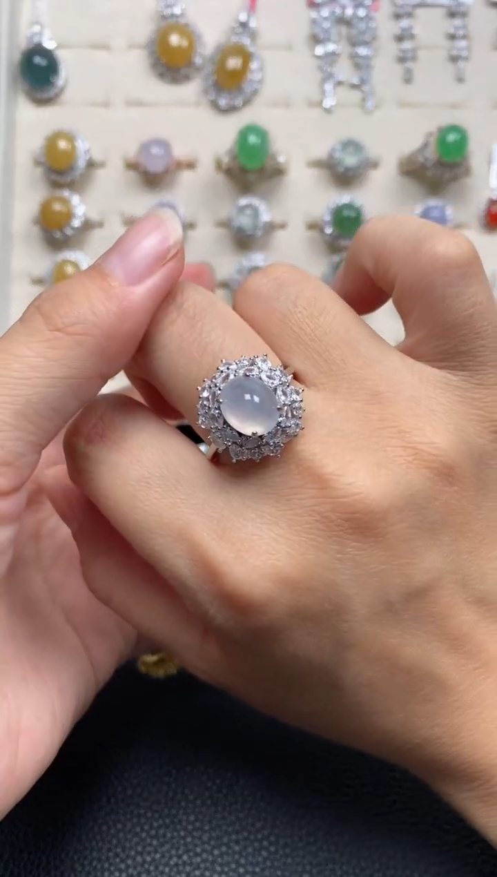 【闪购商品】翡翠戒指银S925镶嵌111111