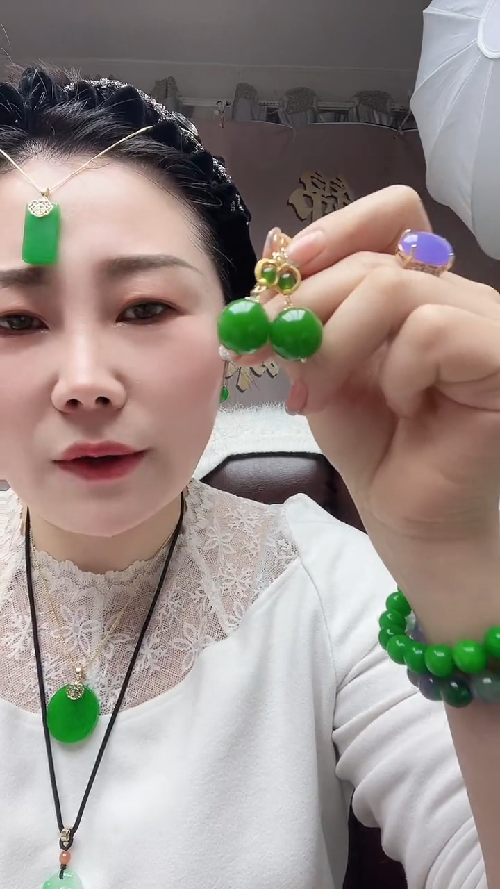 【闪购商品】和田玉耳饰14K金镶嵌D1号