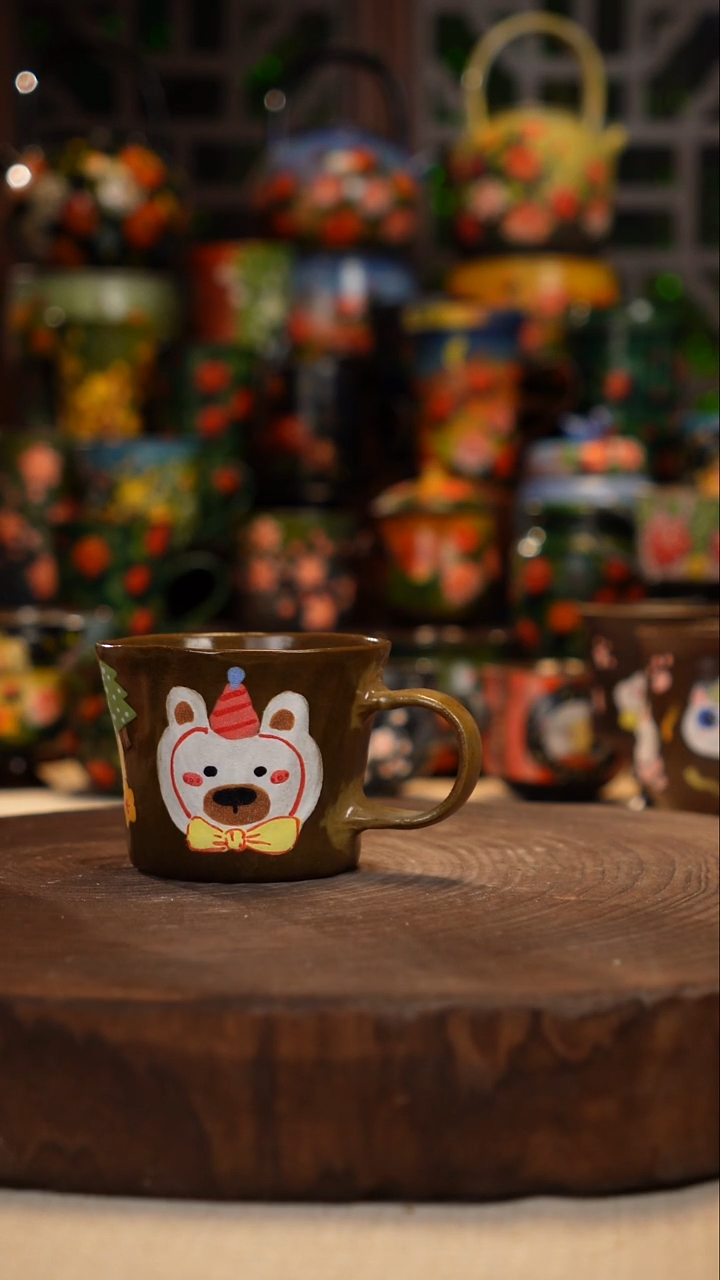 紫砂油画手绘釉下彩