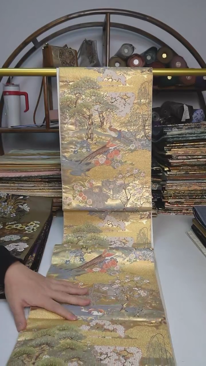 【闪购商品】织绣44西阵织六通花鸟