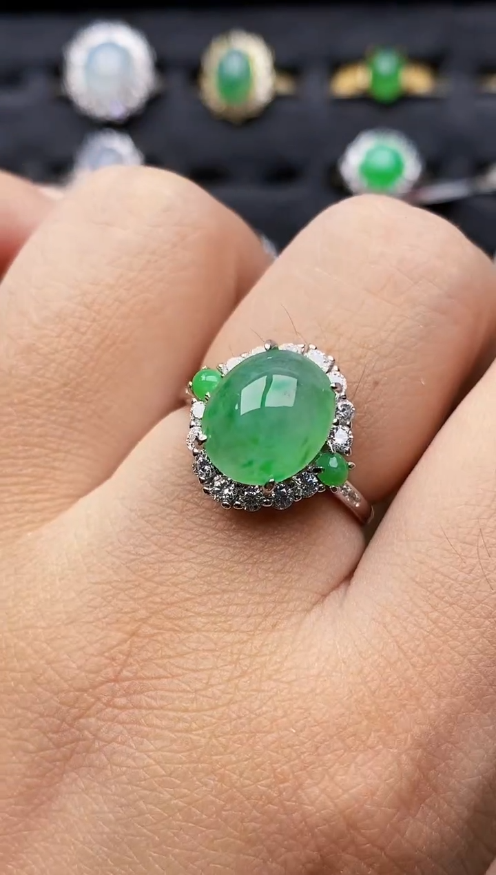 银S925镶嵌戒指翡翠一****33321