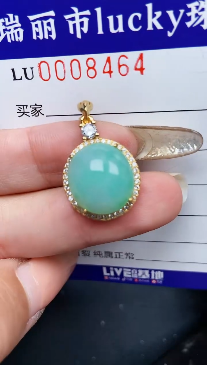 【闪购商品】翡翠颈饰银S925镶嵌8464