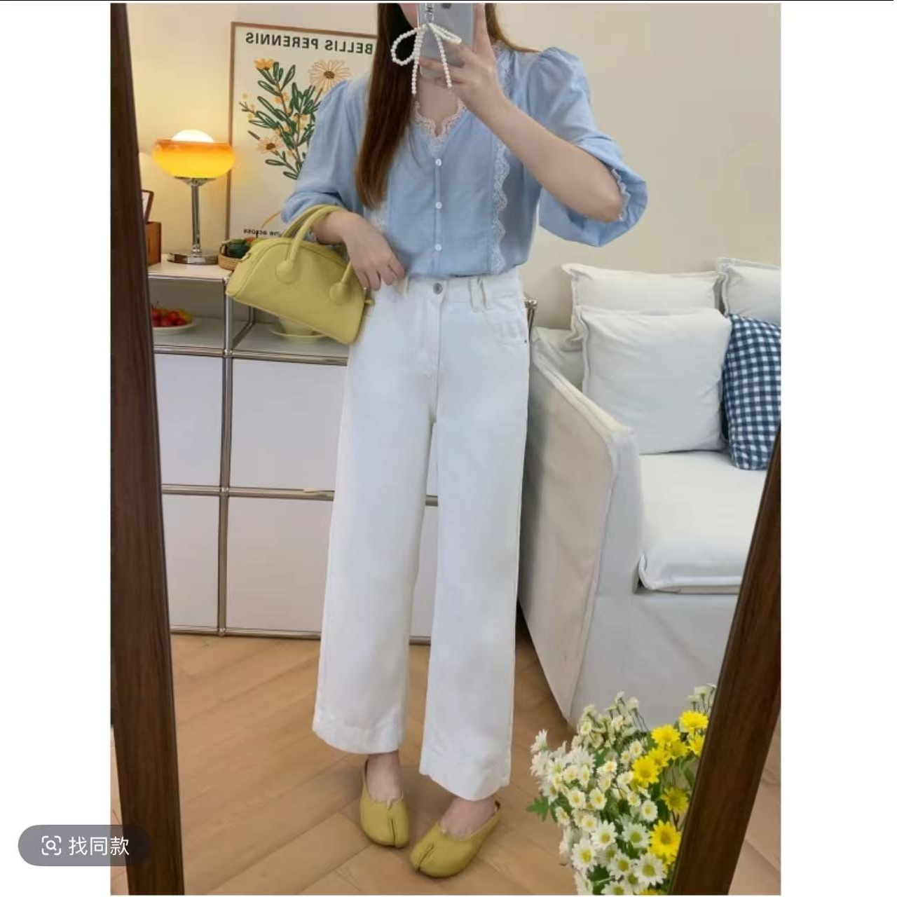 春秋显瘦直筒牛仔裤女高腰显瘦弹力烟管九分裤726#