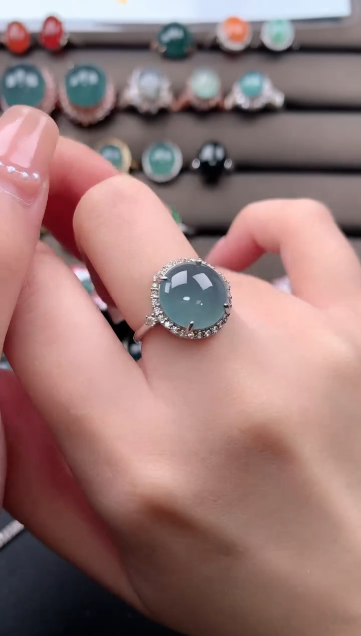 【闪购商品】翡翠戒指银S925镶嵌651412