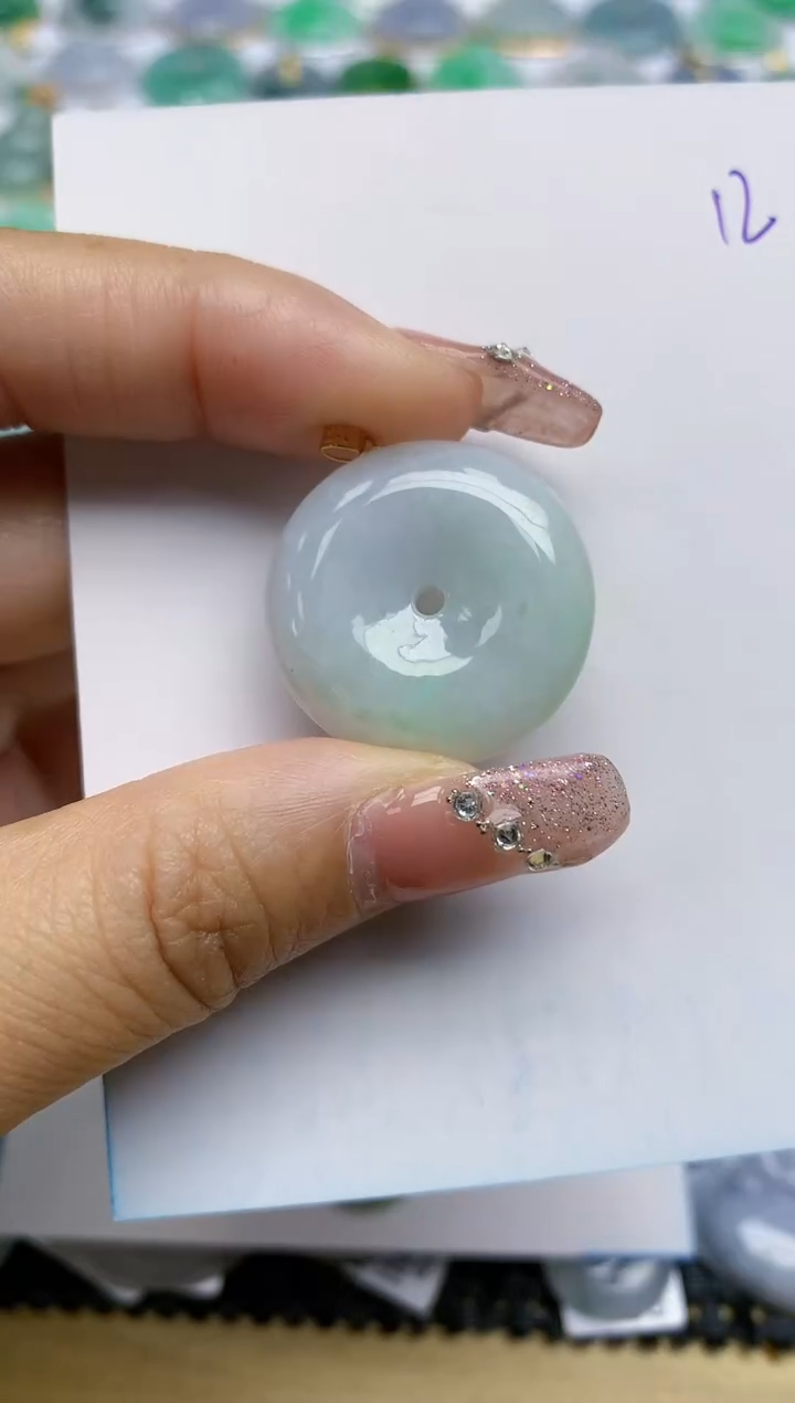 【闪购商品】翡翠颈饰18K金镶嵌天然A货翡翠 12