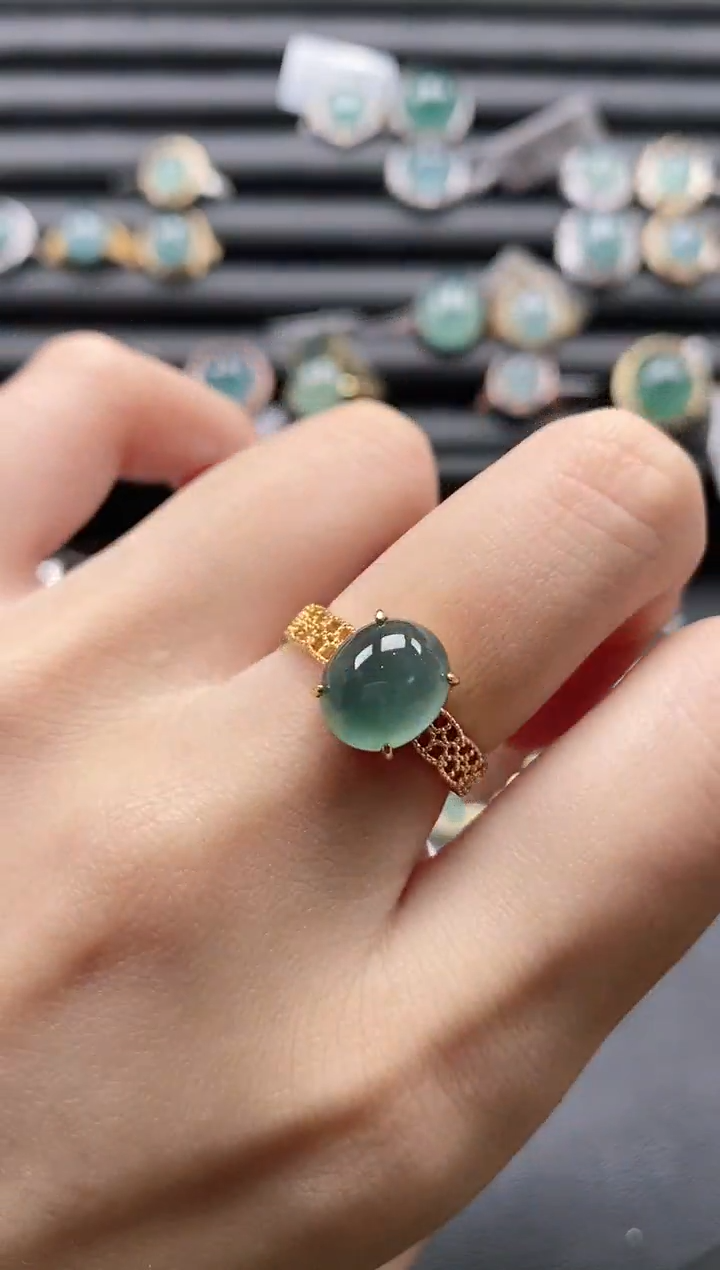 【闪购商品】翡翠戒指银S925镶嵌1111