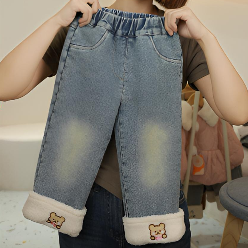 现货AC428女童冬季加绒牛仔裤