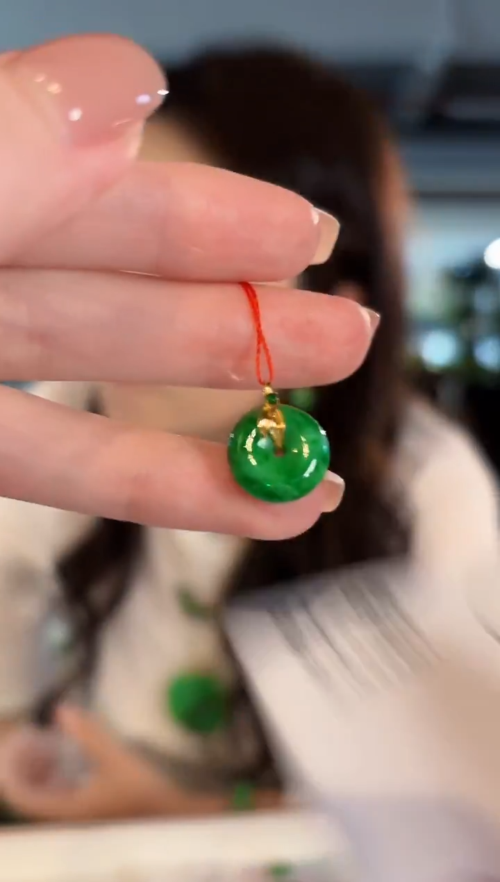 吊坠(不含链)18K金镶嵌翡翠 缅甸A货/支持复检/一件