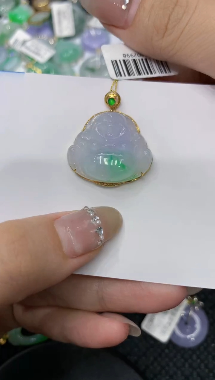 【闪购商品】翡翠颈饰18K金镶嵌222222222