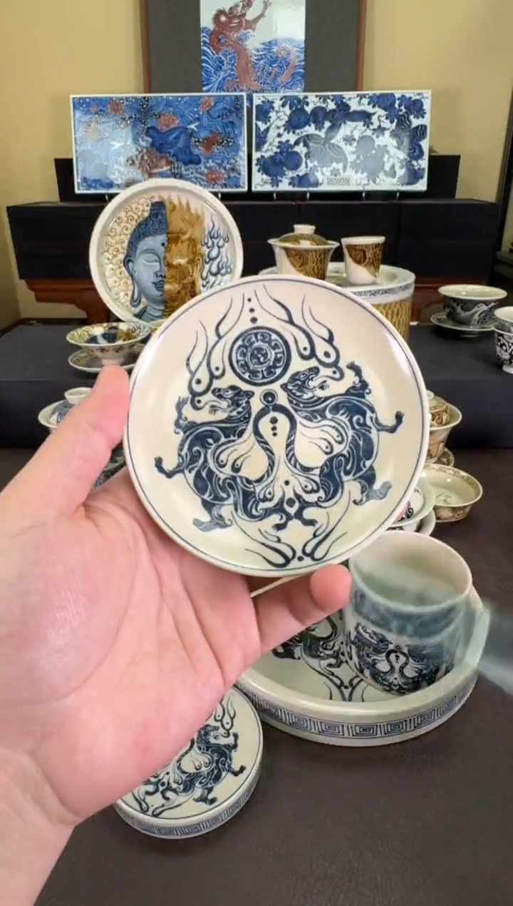 【闪购商品】二号釉虎符纹杯垫