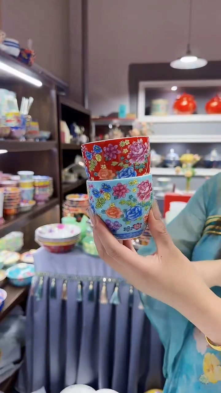 瓷片100CC茶杯2个景德镇陶瓷